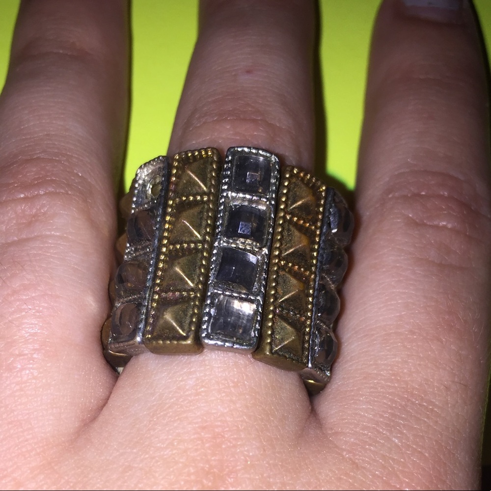 Silver and Gold chunky ring